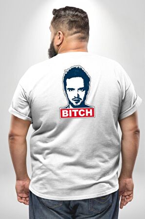 Breaking Bad Büyük Beden Beyaz Tişört Kadın Erkek Ünisex Sırt Baskılı