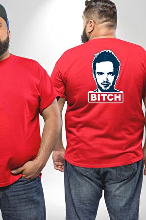 Breaking Bad Büyük Beden Kırmızı Tişört Kadın Erkek Ünisex Sırt Baskılı