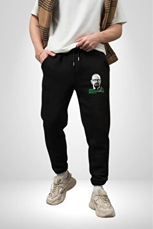 Heisenberg Breaking Bad Pamuklu 3 İplik Siyah Eşofman Altı Erkek Oversize Kesim Dijital Baskılı
