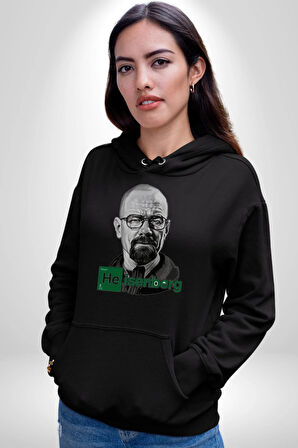 Heisenberg Breaking Bad Kadın Erkek  Siyah Kapüşonlu Sweatshirt Hoodie