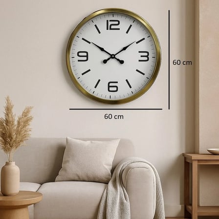 60 cm Gold Metal Dekoratif Duvar Saati iegxx