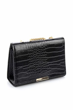 Siyah Kroko  Kadın Postacı Çanta C06256067011