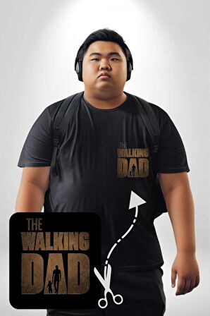 The Walking Dead  Siyah Büyük Beden Kadın Basic Minimal Baskılı Tişört