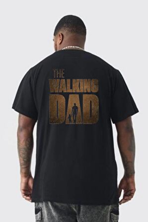 The Walking Dead  Büyük Beden Siyah Tişört Kadın Erkek Ünisex Sırt Baskılı