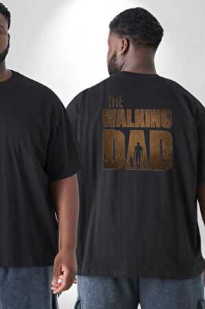 The Walking Dead  Büyük Beden Siyah Tişört Kadın Erkek Ünisex Sırt Baskılı