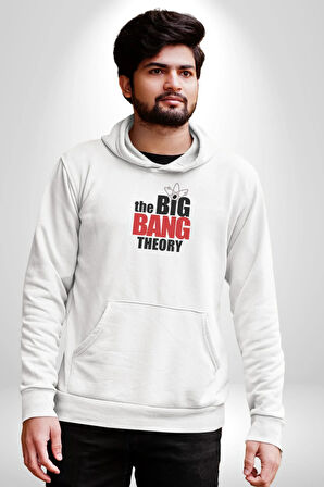 The Big Bang Theory Kadın Erkek  Beyaz Kapüşonlu Sweatshirt Hoodie
