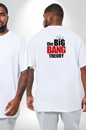 The Big Bang Theory Büyük Beden Beyaz Tişört Kadın Erkek Ünisex Sırt Baskılı