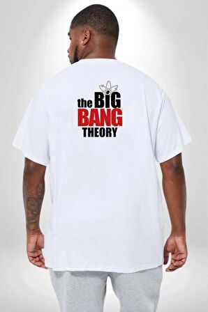 The Big Bang Theory Büyük Beden Beyaz Tişört Kadın Erkek Ünisex Sırt Baskılı