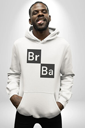 Br Ba Kimya Breaking Bad Kadın Erkek  Beyaz Kapüşonlu Sweatshirt Hoodie