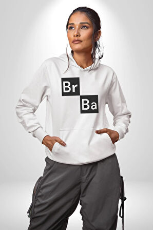 Br Ba Kimya Breaking Bad Kadın Erkek  Beyaz Kapüşonlu Sweatshirt Hoodie
