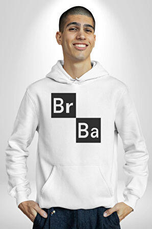 Br Ba Kimya Breaking Bad Kadın Erkek  Beyaz Kapüşonlu Sweatshirt Hoodie