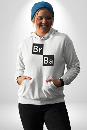 Br Ba Kimya Breaking Bad Kadın Erkek  Beyaz Kapüşonlu Sweatshirt Hoodie