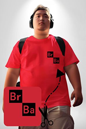 Br Ba Kimya Breaking Bad Kırmızı Büyük Beden Kadın Basic Minimal Baskılı Tişört