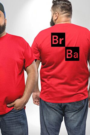 Br Ba Kimya Breaking Bad Büyük Beden Kırmızı Tişört Kadın Erkek Ünisex Sırt Baskılı