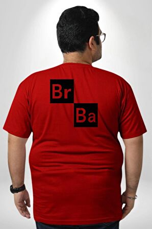Br Ba Kimya Breaking Bad Büyük Beden Kırmızı Tişört Kadın Erkek Ünisex Sırt Baskılı
