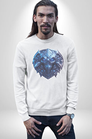 Kuru Kafa Kalkan Koruma Kadın Erkek  Beyaz Baskılı Sweatshirt 