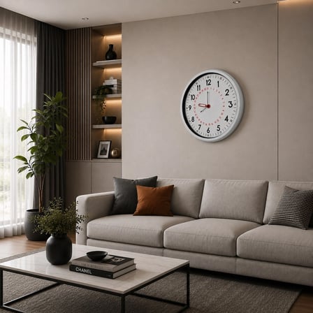 Beyaz Takvimli 52 x 52 Cm Metal Duvar Saati iegxx