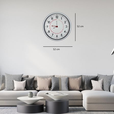 Beyaz Takvimli 52 x 52 Cm Metal Duvar Saati iegxx