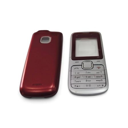 C1-01 Uyumlu ön Arka Kapak ve Tuş Takımı Seti - Bordo / Gri