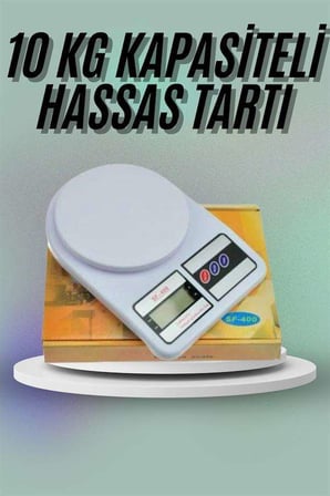 Mutfak Tartısı Dijital Göstergeli Hassas Tartı 10 Kg Kapasiteli