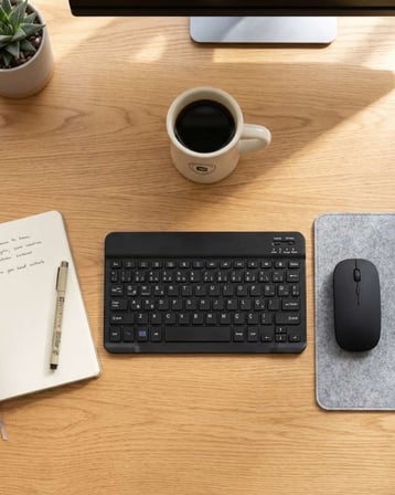 Kablosuz Klavye ve Mouse Kombosu Bluetooth Uyumlu Sessiz Set