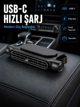 Otomobil Koltuk Başlığı Fanı Güçlü Turbo Hava Akışı Sunan Araç İçi Soğutucu
