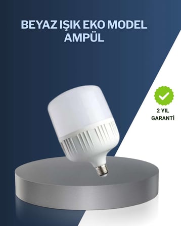 Uzun Ömürlü Şarjlı Led Ampul 30 Watt Güçlü Aydınlatma