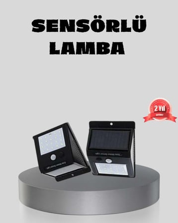 Güneş Enerjili Sensörlü Dış Mekan Duvar Lambası – 3 Modlu, 2200mAh Pil, 120° Algılama