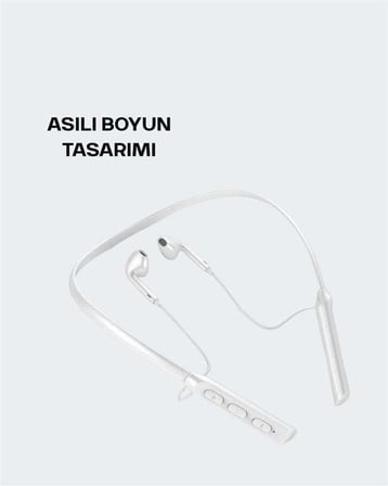 Uzun Pil Ömürlü Kablosuz Kulaklık – Boyun Askılı, 100 Saat Kullanım