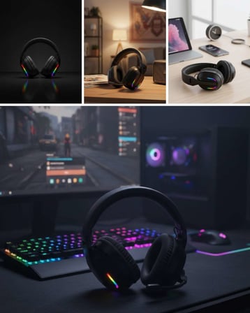 Headset Kablosuz Bluetooth 40MM Sürücülü Mikrofonlu Oyuncu Kulaklığı
