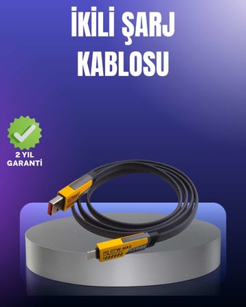Evrensel Uyumluluklu Dayanıklı Metal Başlıklı Hızlı Şarj Kablosu