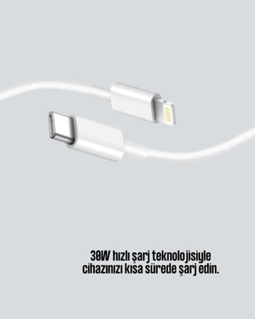 Aşırı Şarj ve Pil Koruması ile Akıllı Çipli Lightning Kablo 1.2m
