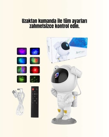 Dekoratif ve Fonksiyonel Astronot Projeksiyon Aydınlatma