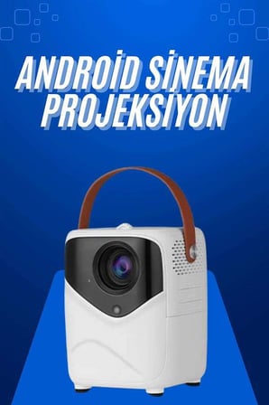HD Ayaklı Portatif Projeksiyon Cihazı Android İşlemcili Sinema Projektörü