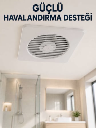 Dekoratif Banyo ve Mutfak Aspiratörü 150 mm 20,8 x 20,8 cm 20 W Havalandırma Fanı