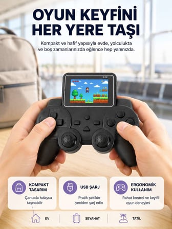 Mini Retro Oyun Konsolu S10 2.8 İnç Ekran Taşınabilir Klasik Atari Yeni Nesil