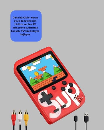 TV Çıkışlı Mini Retro El Konsolu 400 Oyunlu