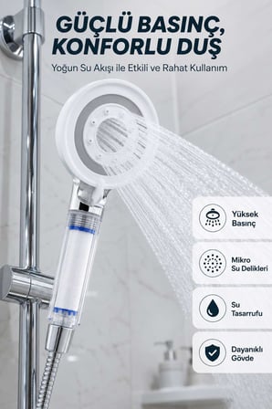 Su Tasarruflu Filtreli Duş Başlığı Yüksek Basınçlı Modern Duş Başlığı