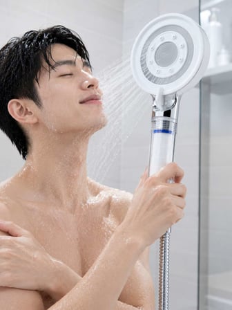 Mineral Taşlı Filtreli Duş Başlığı Güçlü Su Basınçlı Banyo Başlığı