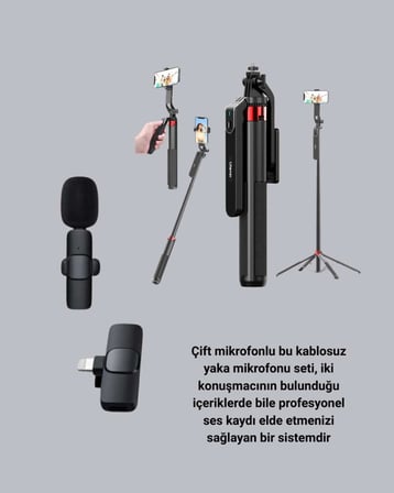 NPL2S TRİPOT +K11 YAKA MİKROFONU SET