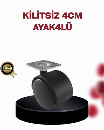 4 cm Döner Ayak Kilitsiz 4 Adet Mobilya ve Sehpa Ayağı