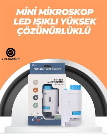 Portatif El Mikroskop – LED Işıklı, Aynı Anda Net Odaklama
