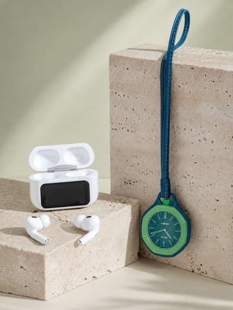Bluetooth 5.4 Kablosuz Kulaklık Yeşil Askılı Analog Charm Saat İkili Set