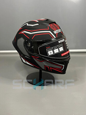WOSEN Ws-202 Güneş Vizörlü Çene Açılır Kask C1 (Şeffaf Vizörlü)