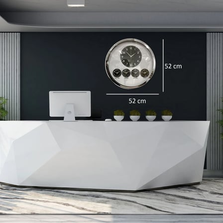 Krom Şık 52 Cm Dünya Saati iegxx