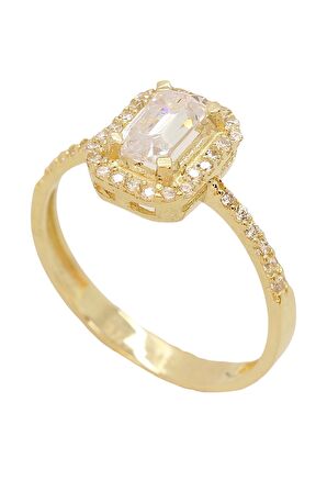 Cigold Taşlı Yüzük Baget 14 Ayar Altın 2,03 Gr OA-C11401028496