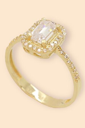 Cigold Taşlı Yüzük Baget 14 Ayar Altın 2,03 Gr OA-C11401028496