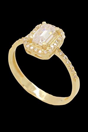 Cigold Taşlı Yüzük Baget 14 Ayar Altın 2,03 Gr OA-C11401028496