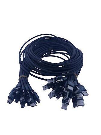 Samsung Usb TYPE-C Şarj  Data Kablosu Silikon Siyah Renk (5*Li Paket)