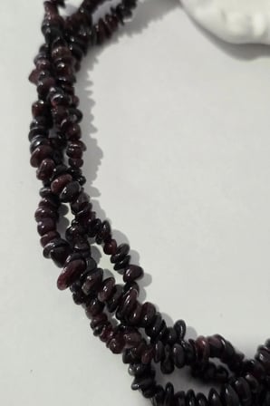 SERTİFİKALI GRANAT, GARNET, LAL KIRIKTAŞ DOĞALTAŞ KOLYE ( 3 SIRA )